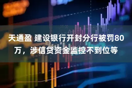 天通盈 建设银行开封分行被罚80万，涉信贷资金监控不到位等