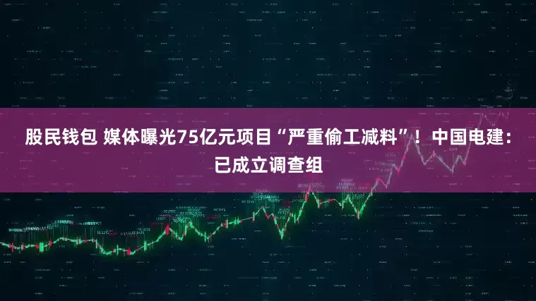 股民钱包 媒体曝光75亿元项目“严重偷工减料”！中国电建：已成立调查组